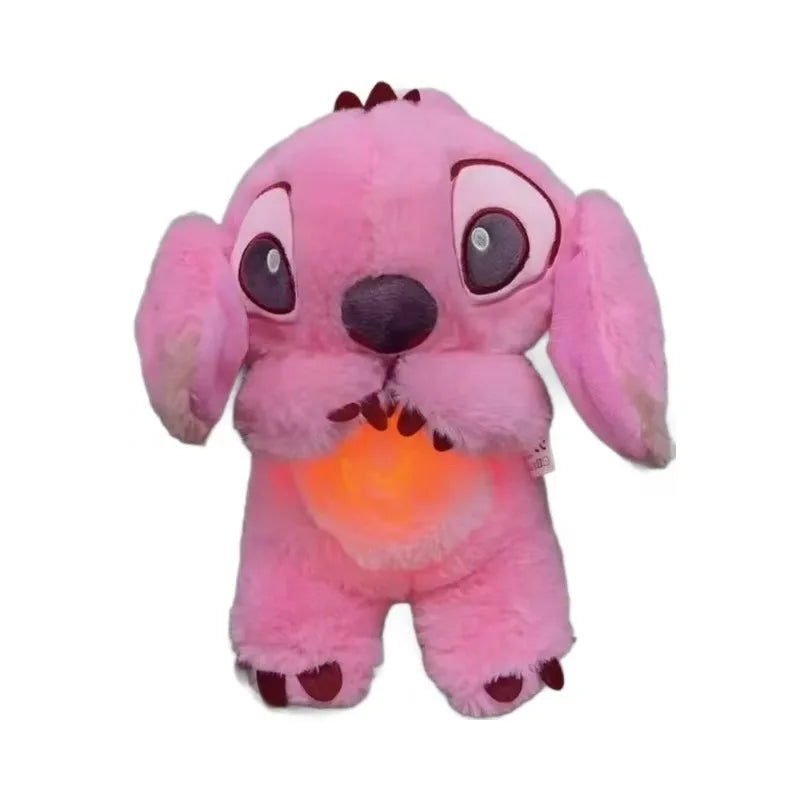 Peluche Disney Stitch Anime, Respirazione e incandescente con musica, Compagno per bambini Bambola lenitiva con suono e luce