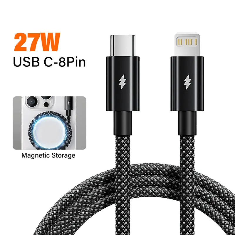 100W Magnetic Data Cable | Fast Charging for iPhone 15/16, Samsung, and PC