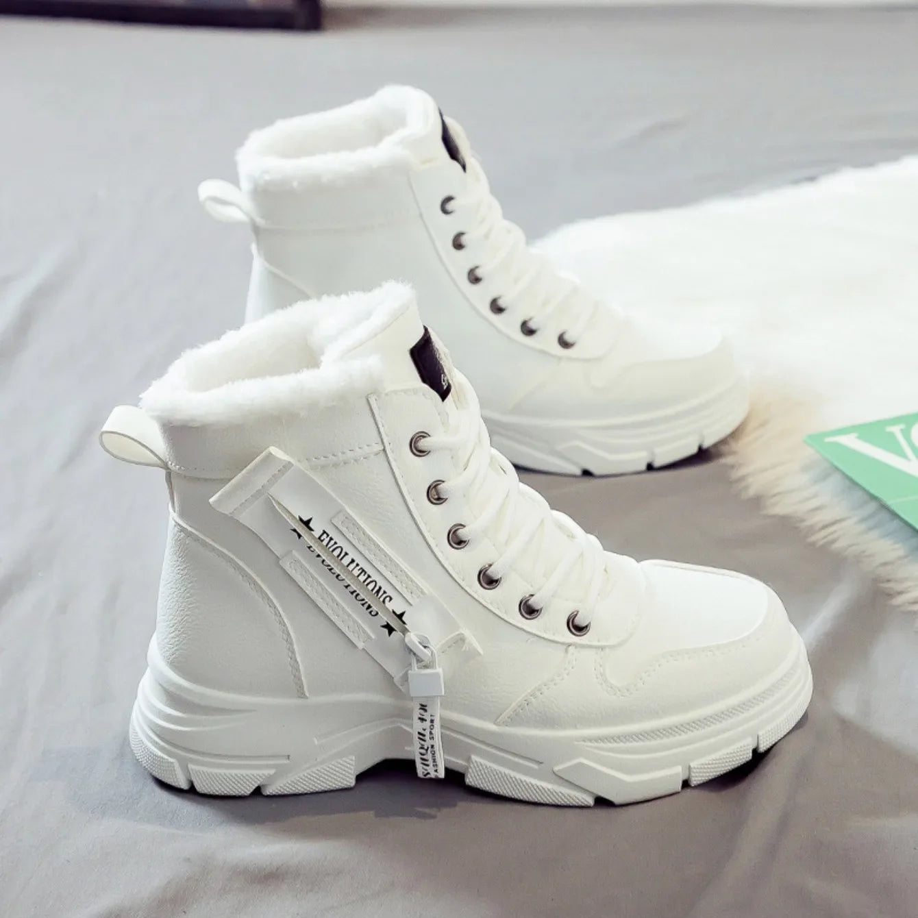 Stivali 2025 invernali da donna per stagione primavera/autunno, Nuove scarpe casual alte Sneakers calde Piattaforma Stivaletti comodi Scarpe da donna