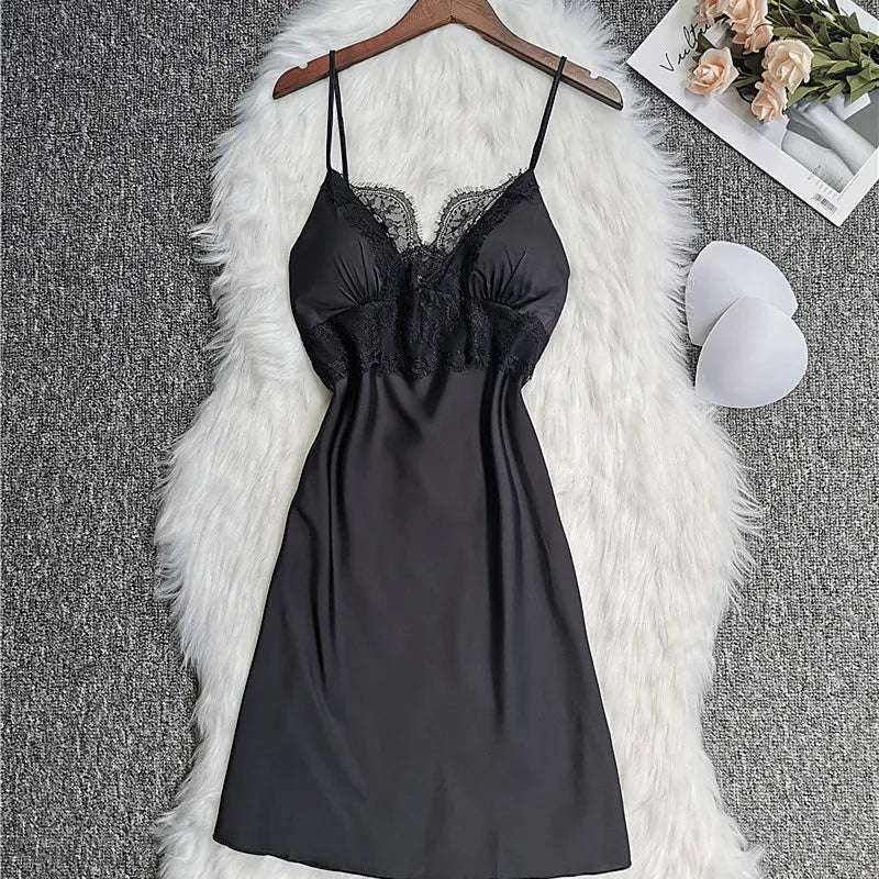 Bianco 5PCS Set da notte Pigiama Lady Pigiama in raso di pizzo Kimono Abito da bagno Indumenti da notte larghi Abbigliamento per la casa Scollo a V Indumenti da notte casual