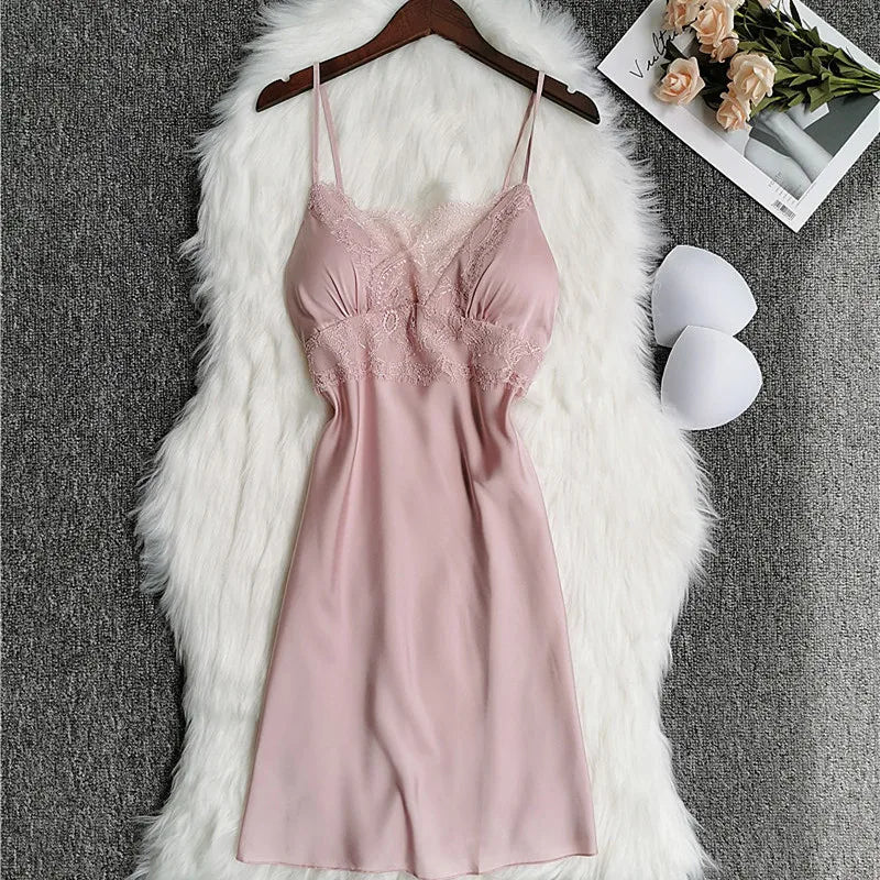 Bianco 5PCS Set da notte Pigiama Lady Pigiama in raso di pizzo Kimono Abito da bagno Indumenti da notte larghi Abbigliamento per la casa Scollo a V Indumenti da notte casual