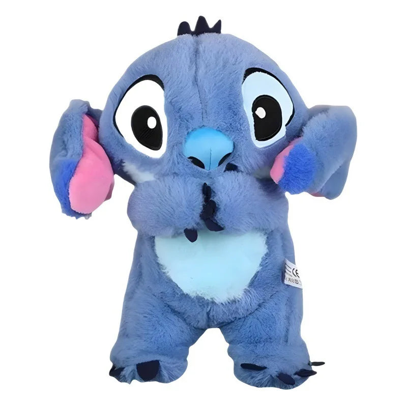 Peluche Disney Stitch Anime, Respirazione e incandescente con musica, Compagno per bambini Bambola lenitiva con suono e luce