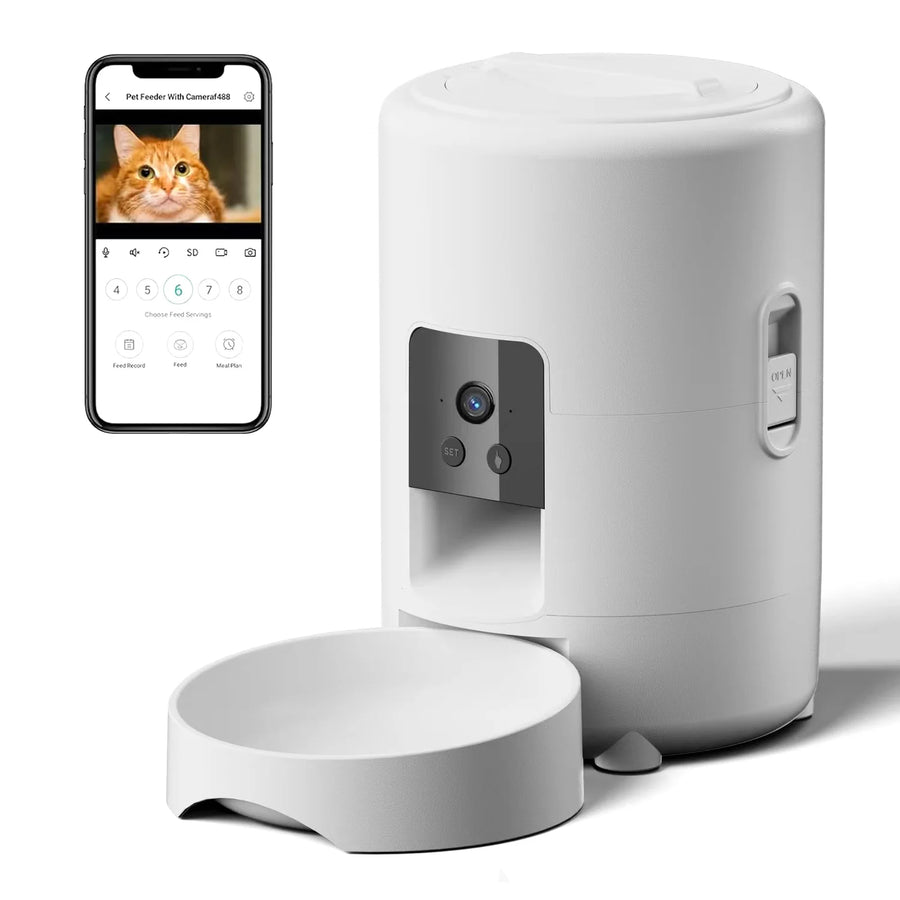 Modernly Smart Automatic Pet Feeder with Camera – 2L, App-Controlled