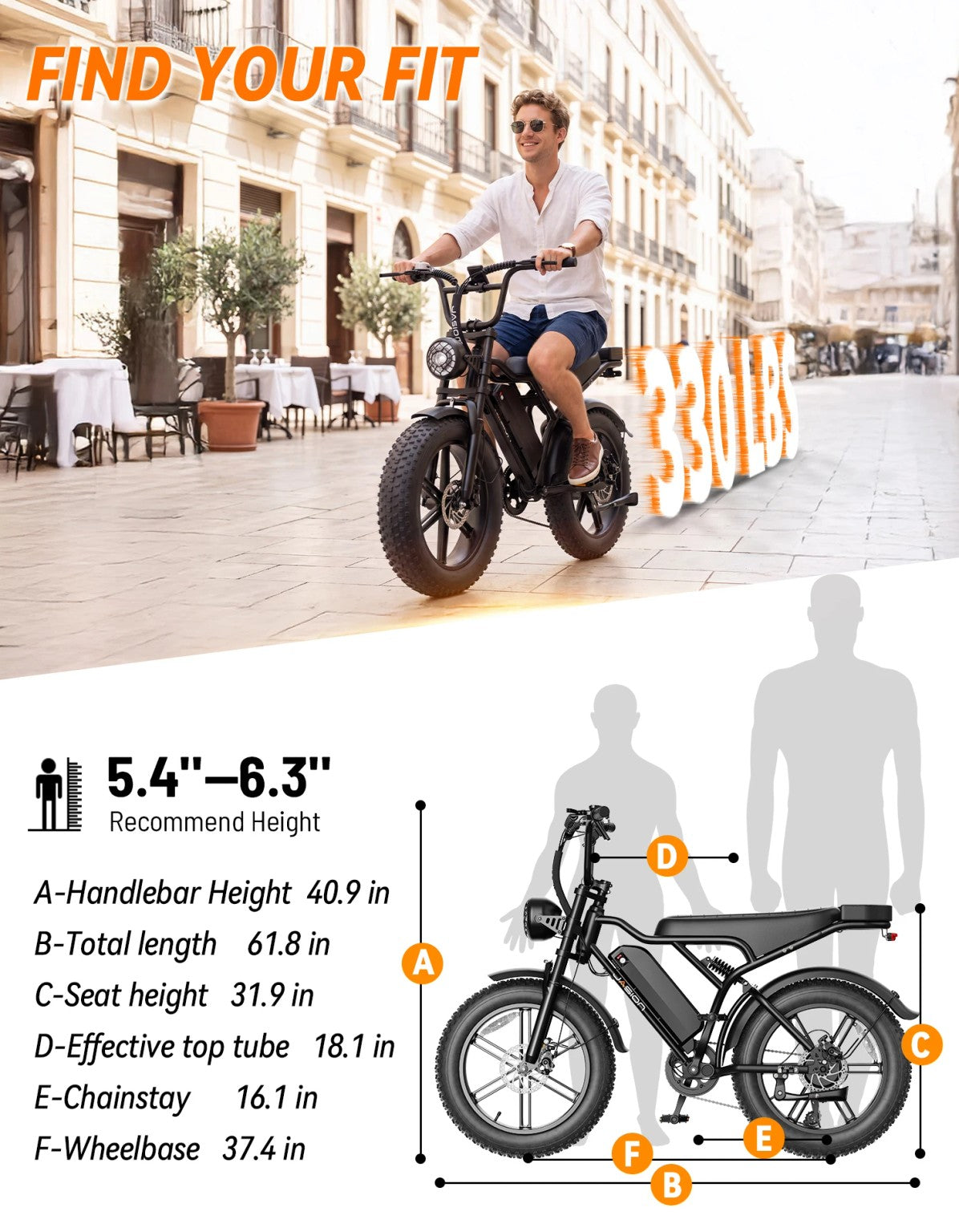Electric bike dimensions and rider fit