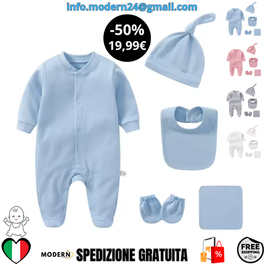 Set di 5 pezzi per neonati da 0 a 3 mesi