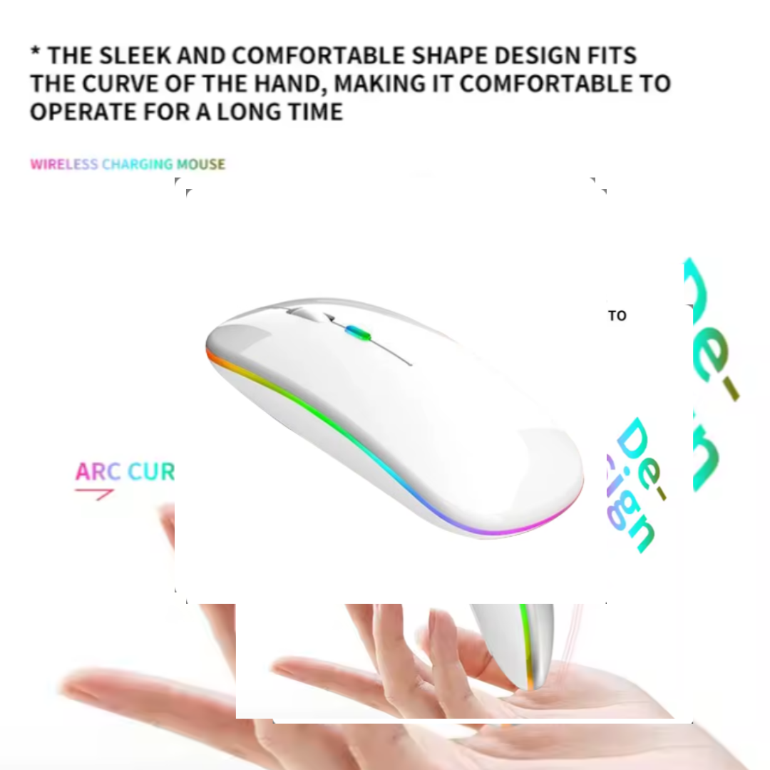Mouse Silenzioso Wireless Ultrasottile Ricaricabile Colorato