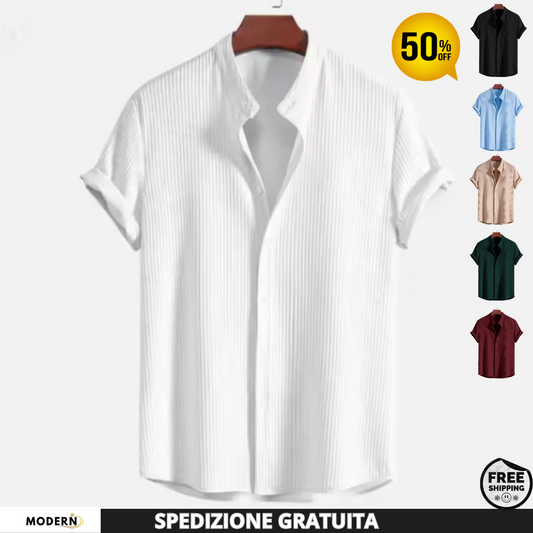 Camicia formale casual da uomo estiva