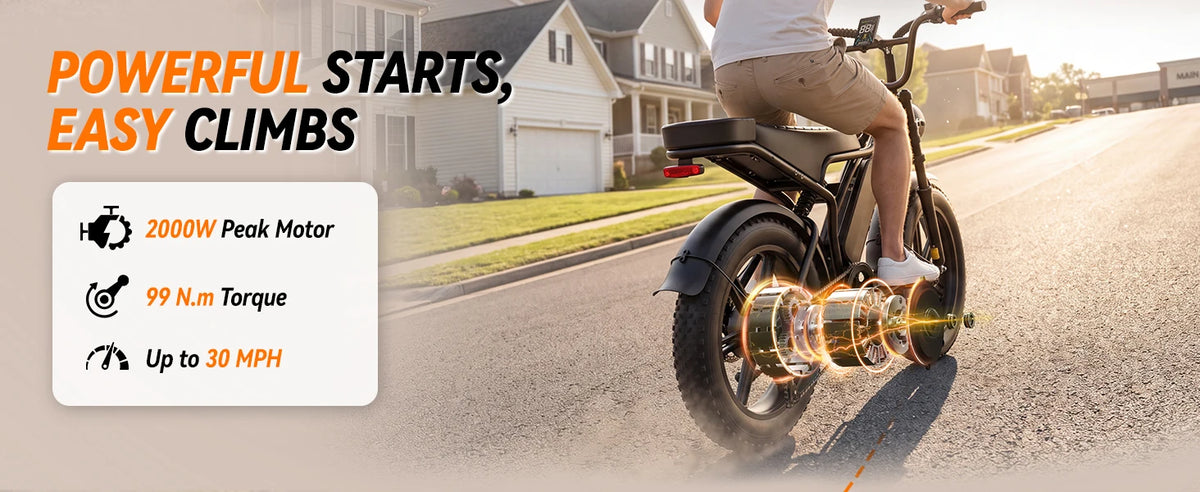Jasion Electric Bike, Fat Tire 48V 15Ah Removable Battery, 5 Riding  Modes & 7-Speed Ebike, Full Suspension, IPX6, for Commuters, Beaches, Weekends