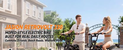 Jasion Electric Bike, Fat Tire 48V 15Ah Removable Battery, 5 Riding  Modes & 7-Speed Ebike, Full Suspension, IPX6, for Commuters, Beaches, Weekends