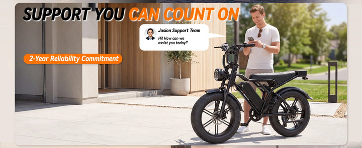 Jasion Fat-Tire Electric Bike – 48V 15Ah, 7-Speed, Full Suspension