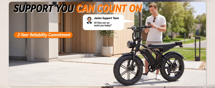 Jasion Electric Bike, Fat Tire 48V 15Ah Removable Battery, 5 Riding  Modes & 7-Speed Ebike, Full Suspension, IPX6, for Commuters, Beaches, Weekends — photo 20