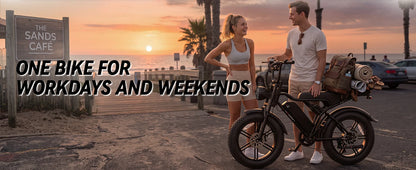 Jasion Electric Bike, Fat Tire 48V 15Ah Removable Battery, 5 Riding  Modes & 7-Speed Ebike, Full Suspension, IPX6, for Commuters, Beaches, Weekends