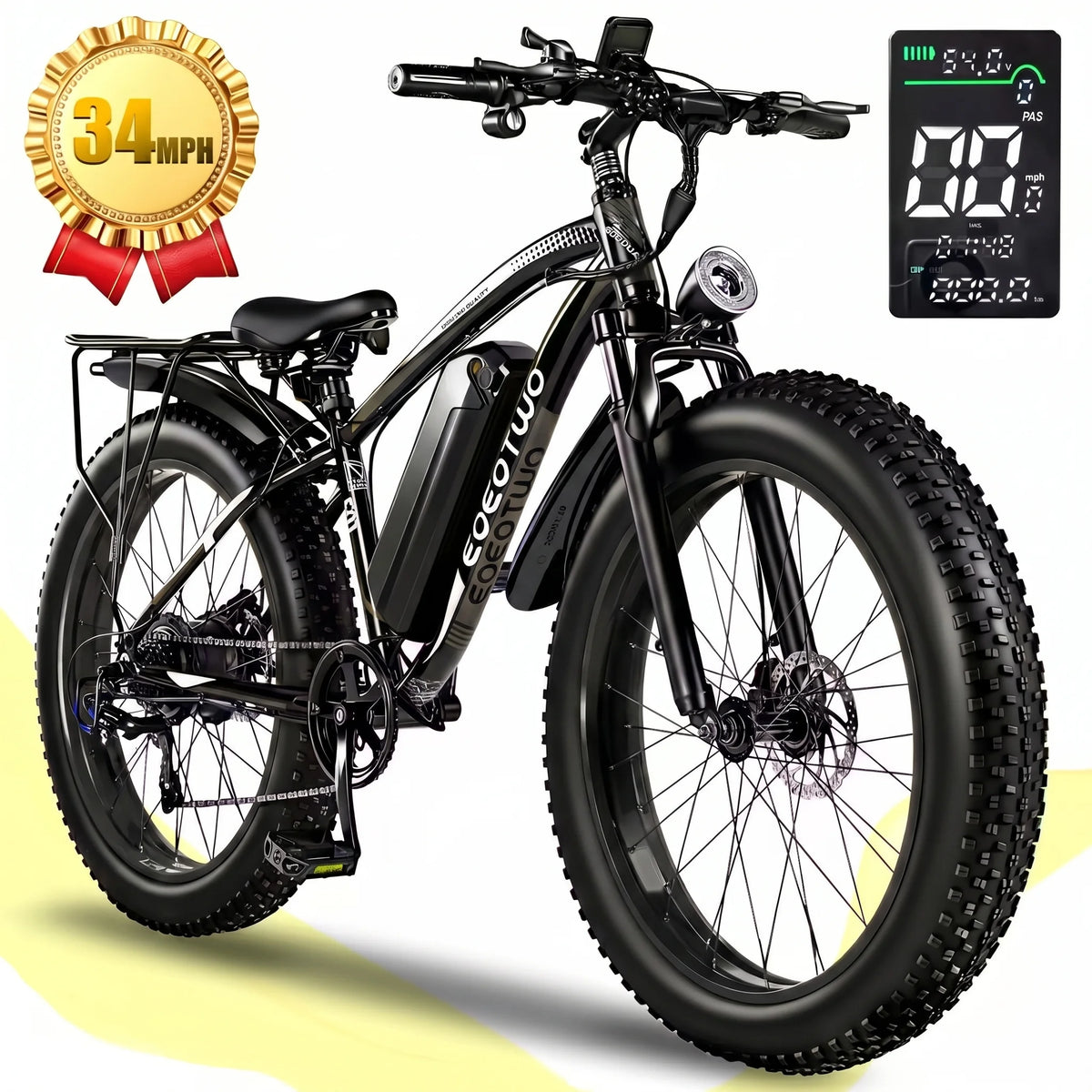 EOEOTWO 26-Inch Fat-Tire Electric Bike – 48V 15Ah