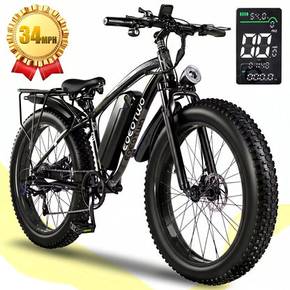 EOEOTWO 26-Inch Fat-Tire Electric Bike – 48V 15Ah