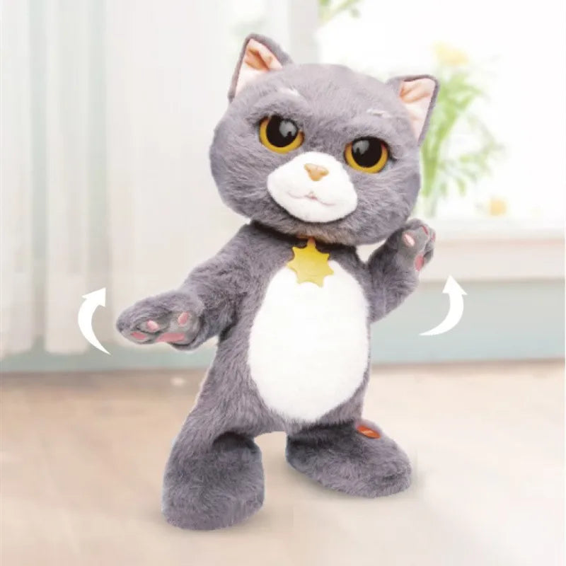Electronic Robot Cat Can Dancing Walking Speak Play With Kid Large Size Electric Plush Toy Pet Kid Friend Puzzle Doll Funny Pet