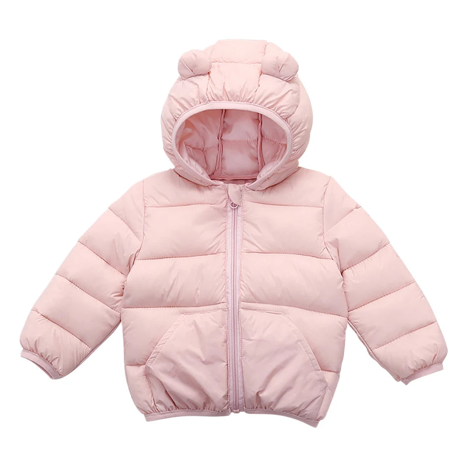 Piumino con cappuccio per il tempo libero per bambini per ragazze Parka 2025 Autunno Inverno Nuovi neonati maschi Cappotti caldi Cerniera Capispalla Abbigliamento per bambini