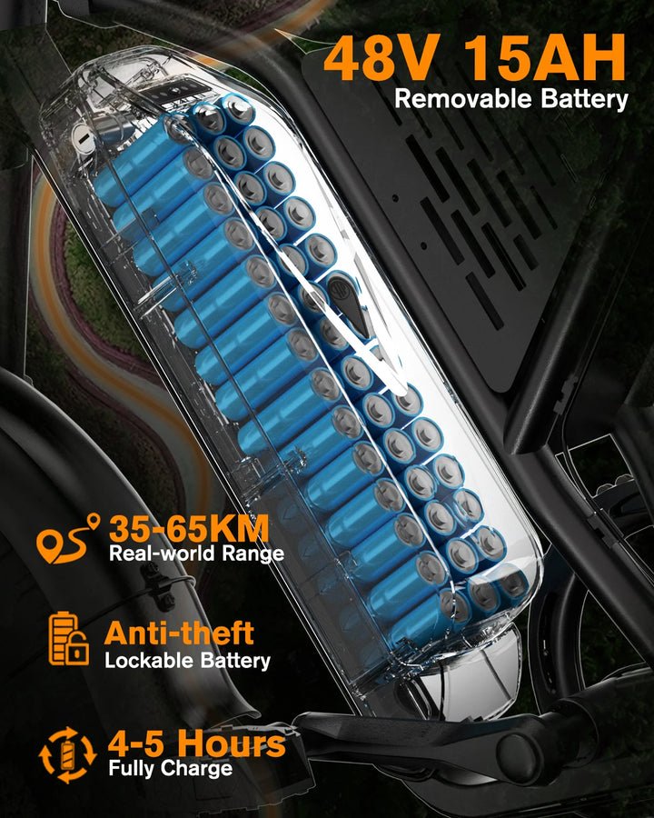 Bodywel M16 Pro Fat-Tire Electric Bike – 48V 15.6Ah Battery