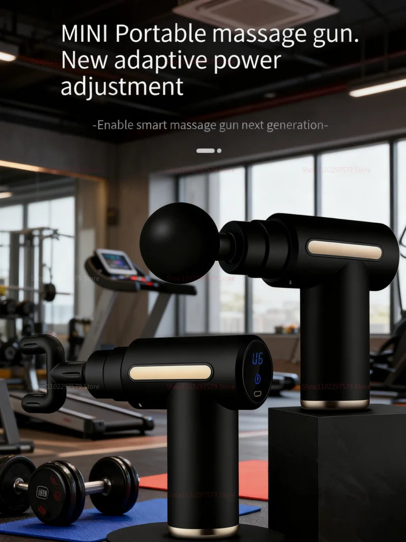 Professional Massage Gun - 6 Speeds, 4 Heads, Quiet Motor