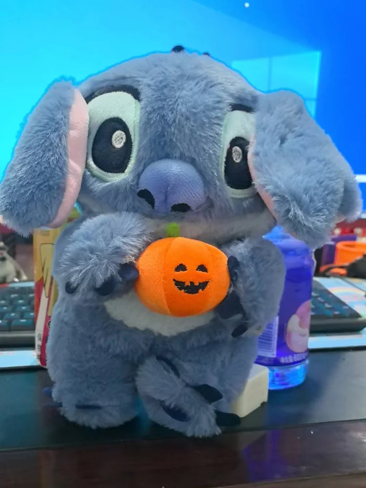 Peluche Disney Stitch Anime, Respirazione e incandescente con musica, Compagno per bambini Bambola lenitiva con suono e luce