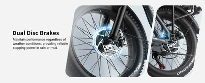 Cybervelo Mars700 Folding Fat-Tire Electric Bike – 48V 20.8Ah