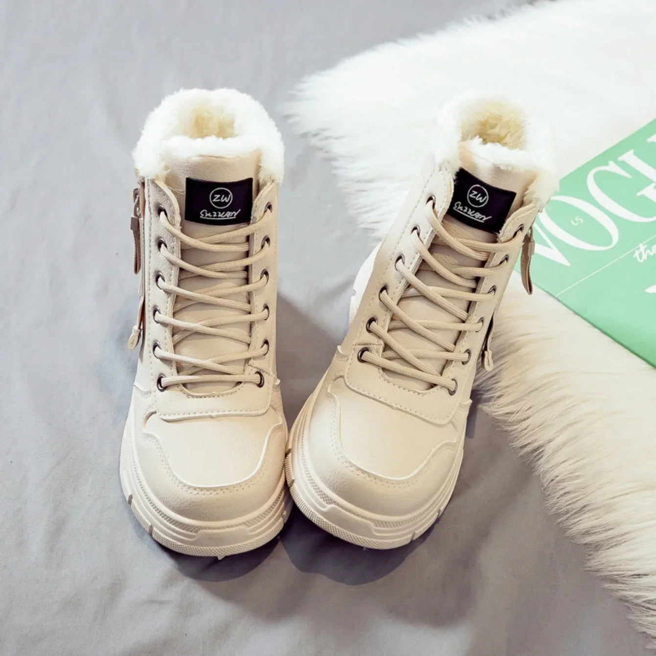 Stivali 2025 invernali da donna per stagione primavera/autunno, Nuove scarpe casual alte Sneakers calde Piattaforma Stivaletti comodi Scarpe da donna