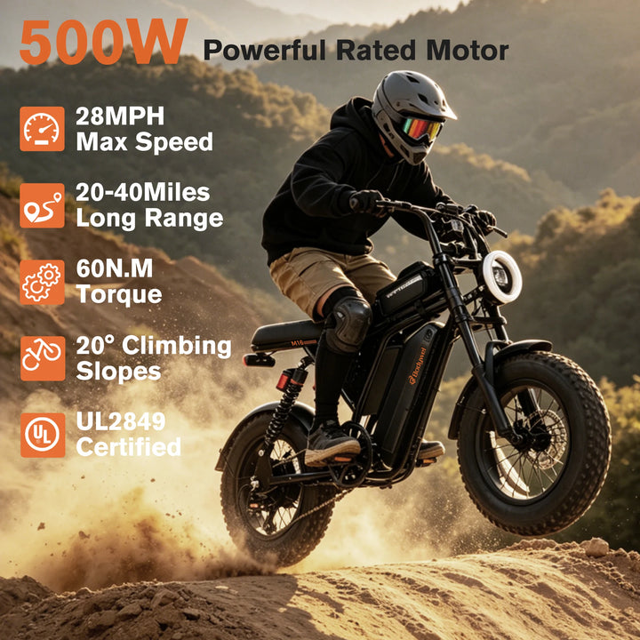 Bodywel M16 Fat-Tire Electric Bike – 16 × 4.0-Inch Tires