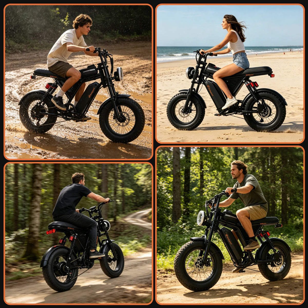 Bodywel M16 Fat-Tire Electric Bike – 16 × 4.0-Inch Tires