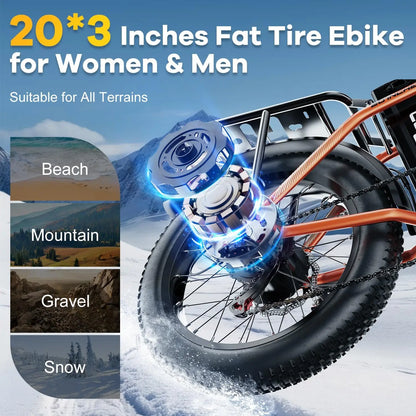 Cybervelo Mars700 Folding Fat-Tire Electric Bike – 48V 20.8Ah