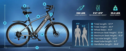 Cybervelo EK3 26-Inch Electric Bike – 48V 14Ah Battery