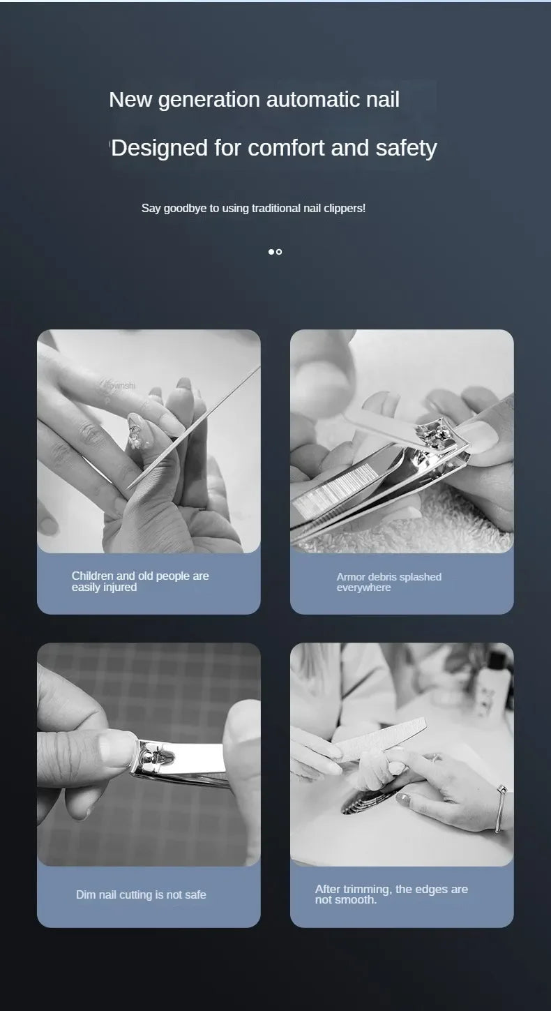 2-in-1 Electric Nail File and Nail Grinder, Automatic Nail Clipper for Adults and Kids with Safe Anti-Pinch Design