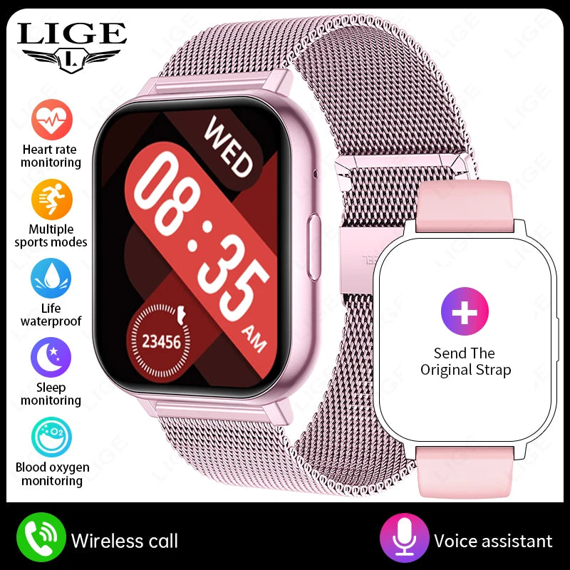 LIGE 2026 Smartwatch – Bluetooth Calling and Fitness Tracker for Everyone