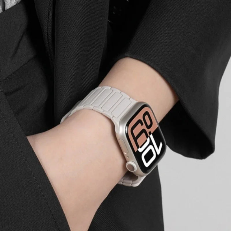 Magnetic Silicone Band for Apple Watch Ultra 2, Series 10/9/8/SE – All Sizes