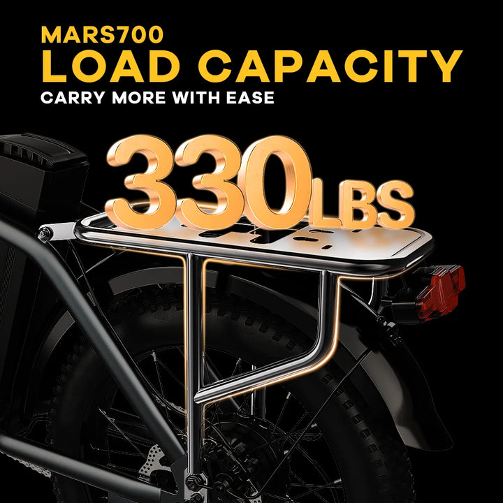 Cybervelo Mars700 Folding Fat-Tire Electric Bike – 48V 20.8Ah