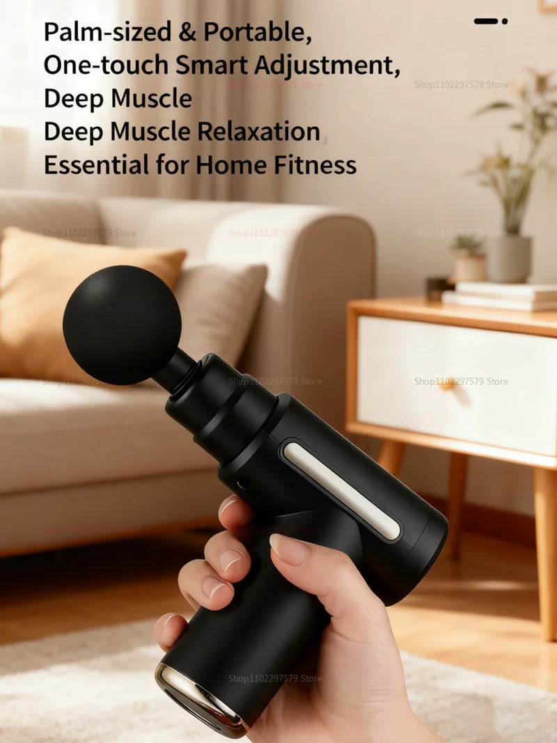 Professional Massage Gun - 6 Speeds, 4 Heads, Quiet Motor