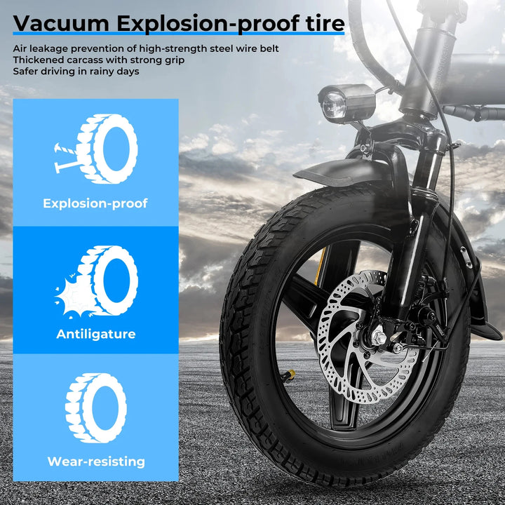 14-Inch Folding Electric Commuter Bike – 48V Battery