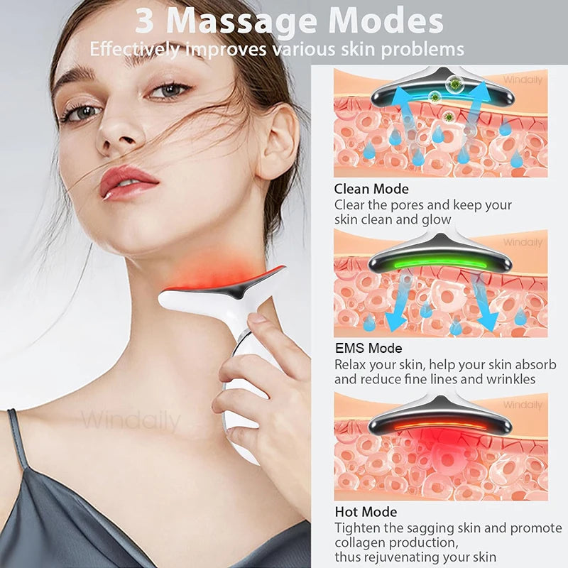 7-LED Face and Neck Sculpting Massager – Skin Rejuvenation Device