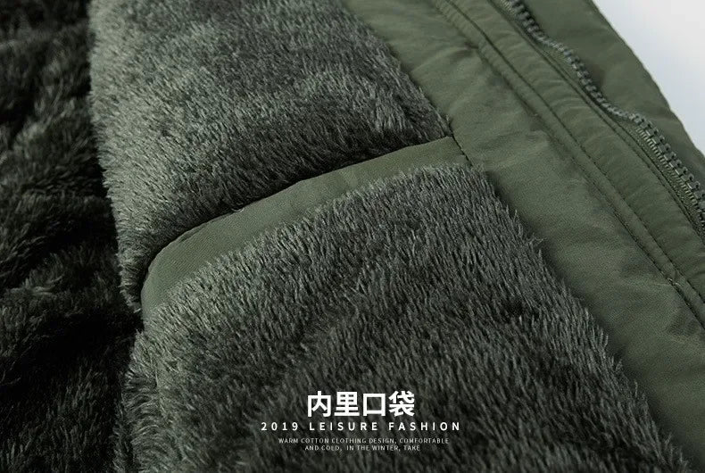 Nuovi uomini invernali Parka con cappuccio Piumini lunghi casual in pile Giacche calde per utensili Cappotti invernali maschili all'aperto di buona qualità Taglia 5