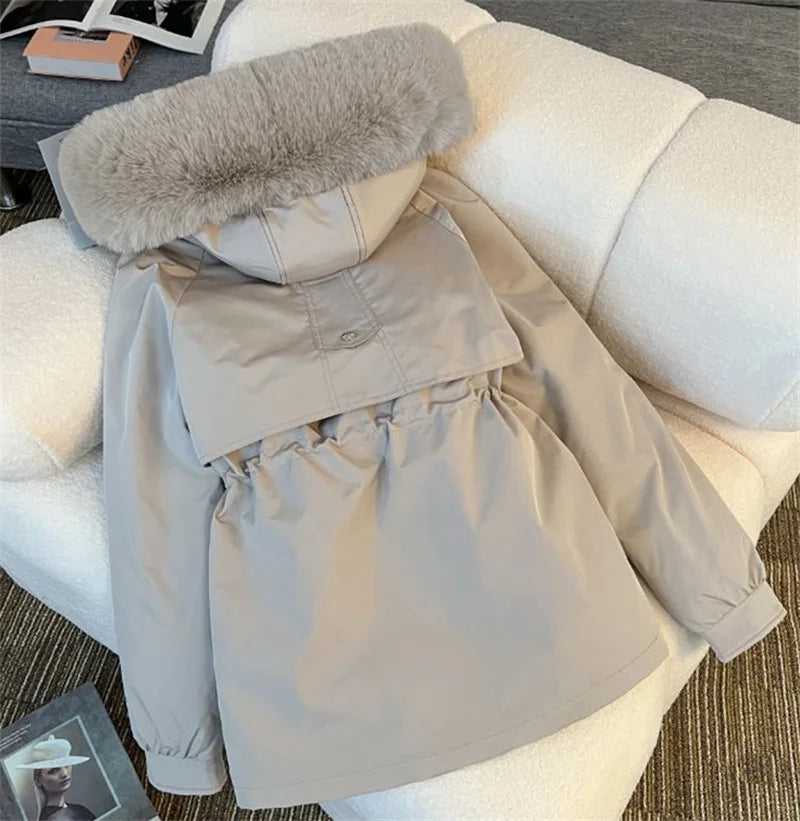 Giacca Donna 2025 Nuova moda coreana Allentato con cappuccio Spessore caldo Casual Cappotto imbottito in cotone Cappotto femminile Casual Top