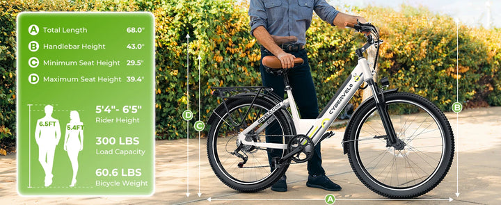 Cybervelo EK2 Step-Through Electric Bike – 26-Inch, 48V