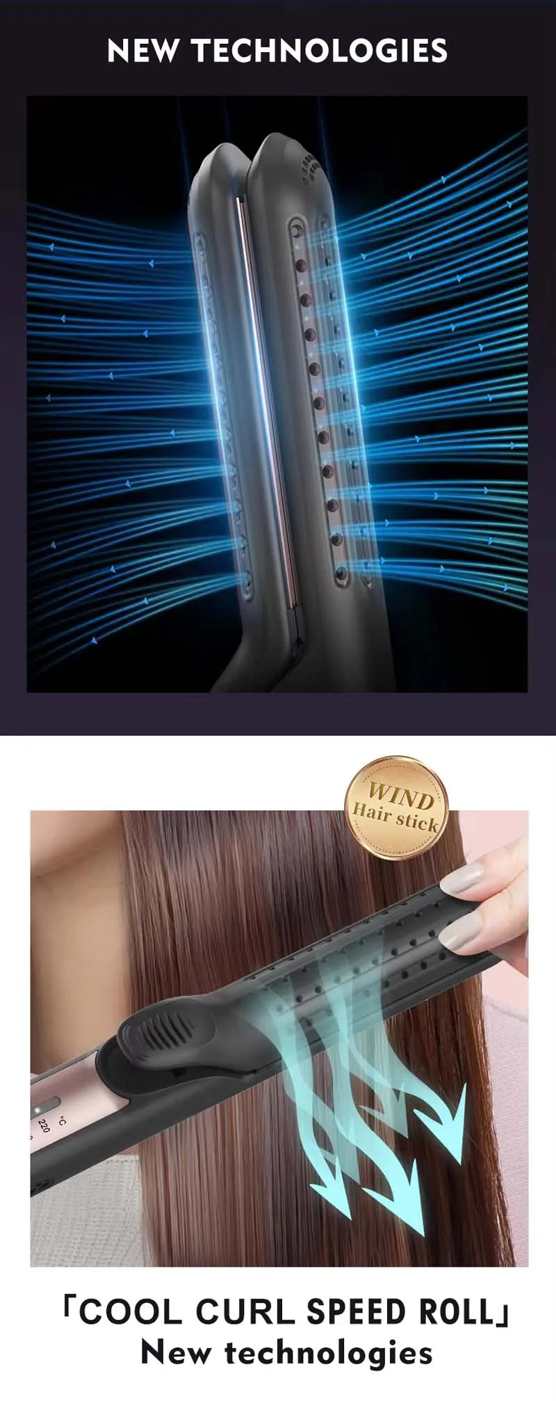 Styling Pro 2-in-1: Straightener &amp; Curler with Cool Airflow