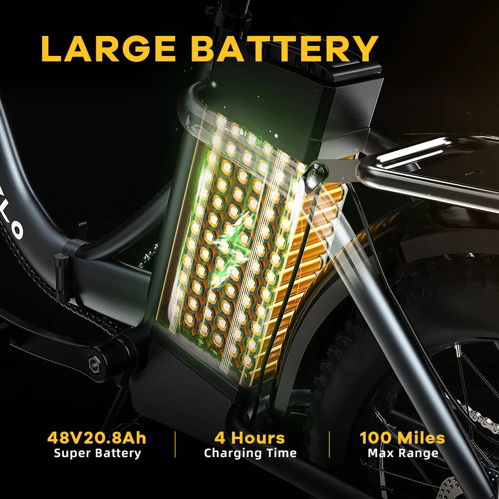 Cybervelo Mars700 Folding Fat-Tire Electric Bike – 48V 20.8Ah