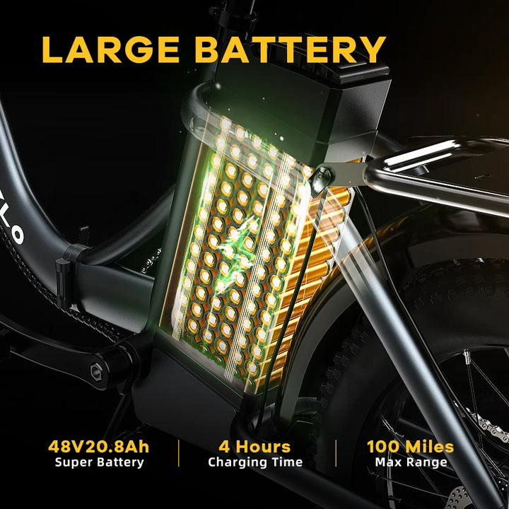 Cybervelo Mars700 Folding Fat-Tire Electric Bike – 48V 20.8Ah