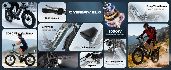 Cybervelo EK8 / EK12 Step-Through Electric Bike – 48V 20Ah