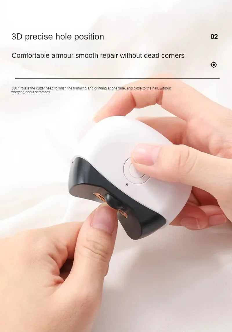 2-in-1 Electric Nail File and Nail Grinder, Automatic Nail Clipper for Adults and Kids with Safe Anti-Pinch Design