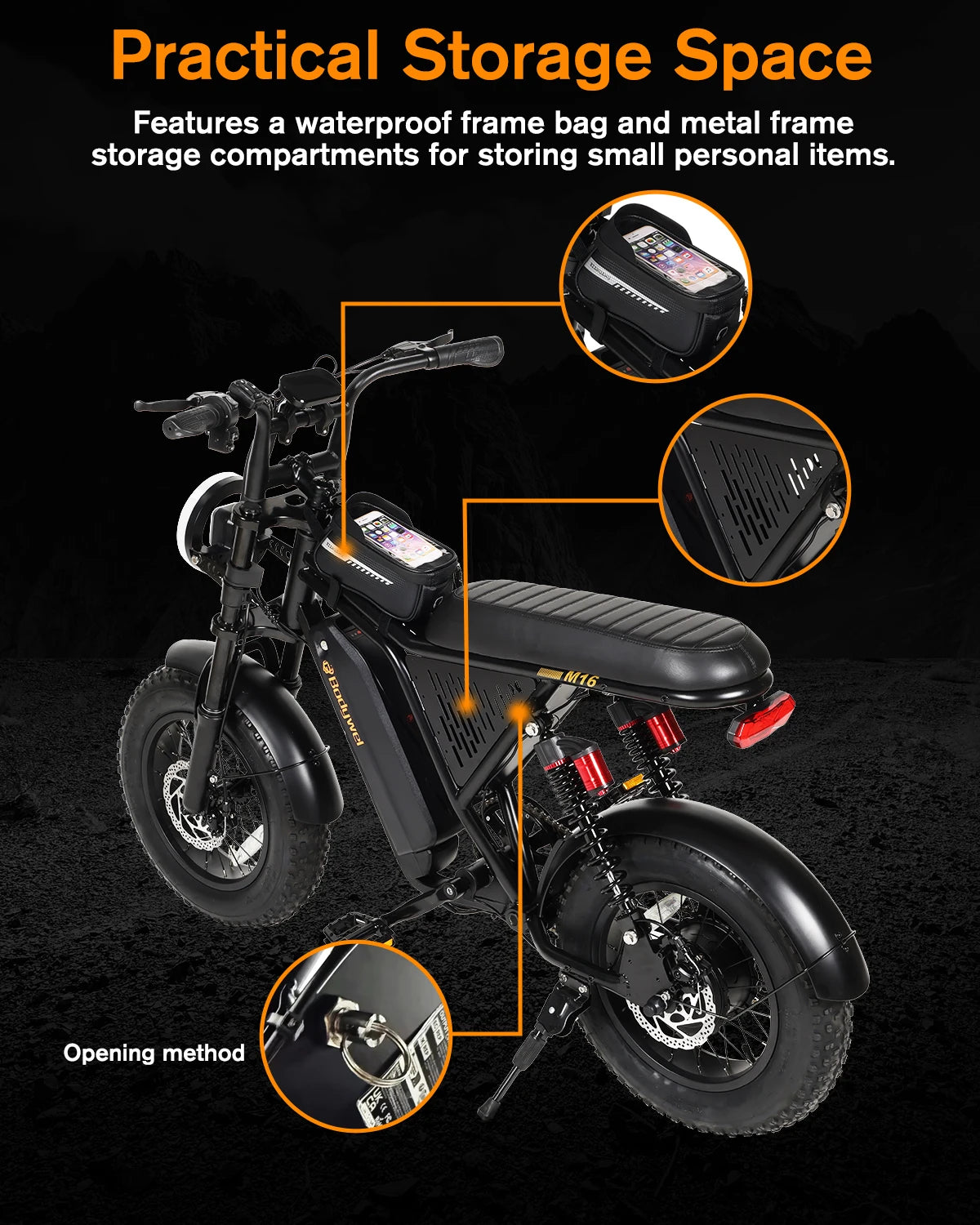 Bodywel M16 Pro Fat-Tire Electric Bike – 48V 15.6Ah Battery
