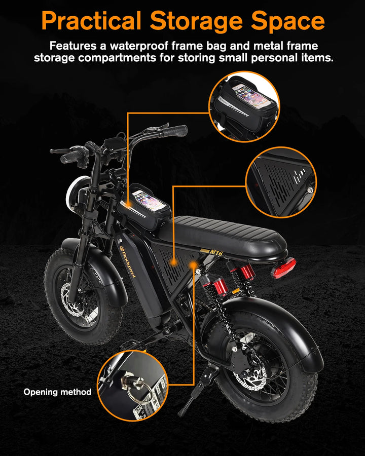 Bodywel M16 Pro Fat-Tire Electric Bike – 48V 15.6Ah Battery