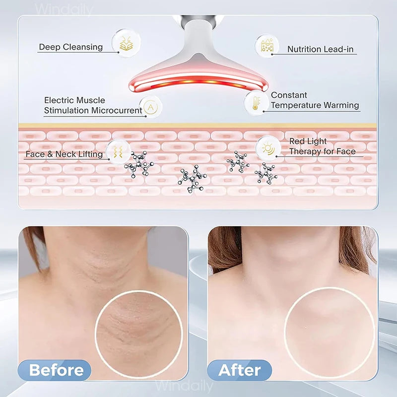 7-LED Face and Neck Sculpting Massager – Skin Rejuvenation Device