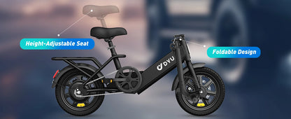 DYU C3 Mini Folding Electric Bike – 14-Inch, 36V Battery