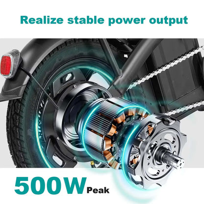 14-Inch Folding Electric Commuter Bike – 48V Battery