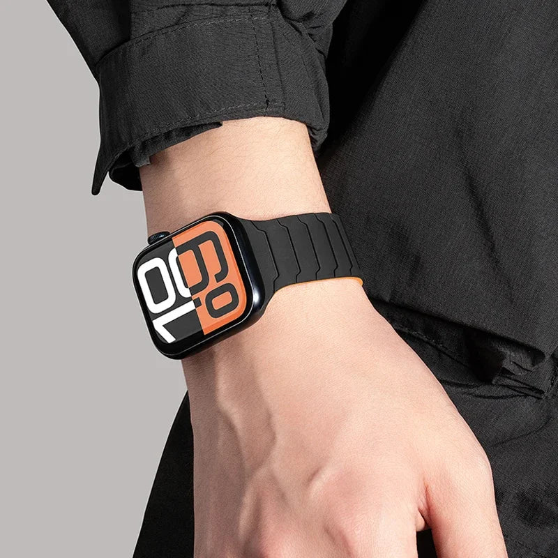 Magnetic Silicone Band for Apple Watch Ultra 2, Series 10/9/8/SE – All Sizes